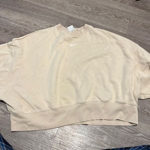 Women’s Tan Cropped Nike Pullover